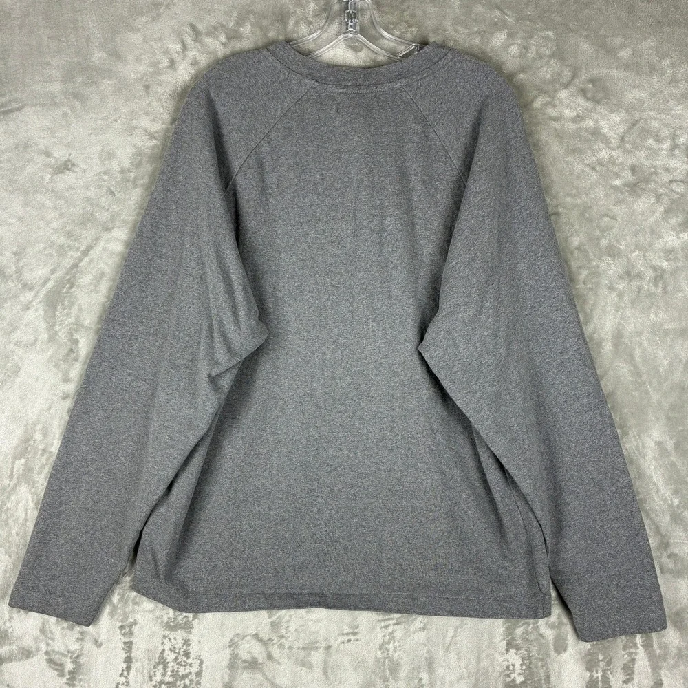 Calvin Klein Mens Grey Long Sleeve Henley Shirt Cotton Raglan Size Large 40JM200
